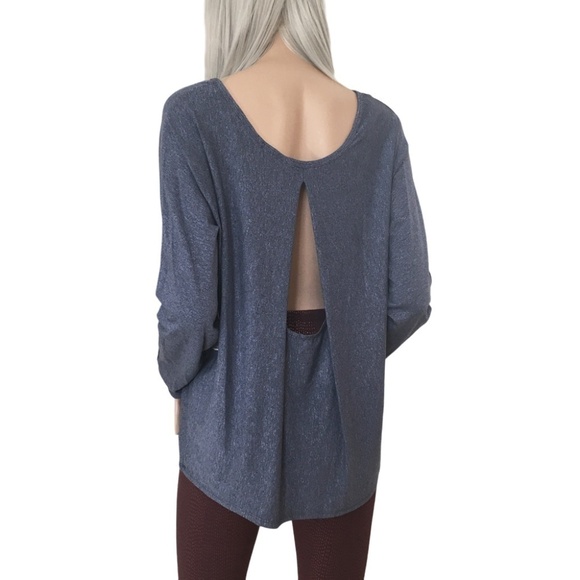 SPLENDID Long Sleeve Tee Open Vented Back Activewear Fitness Yoga Rayon Blend - Picture 5 of 10